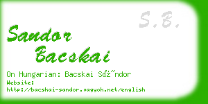 sandor bacskai business card